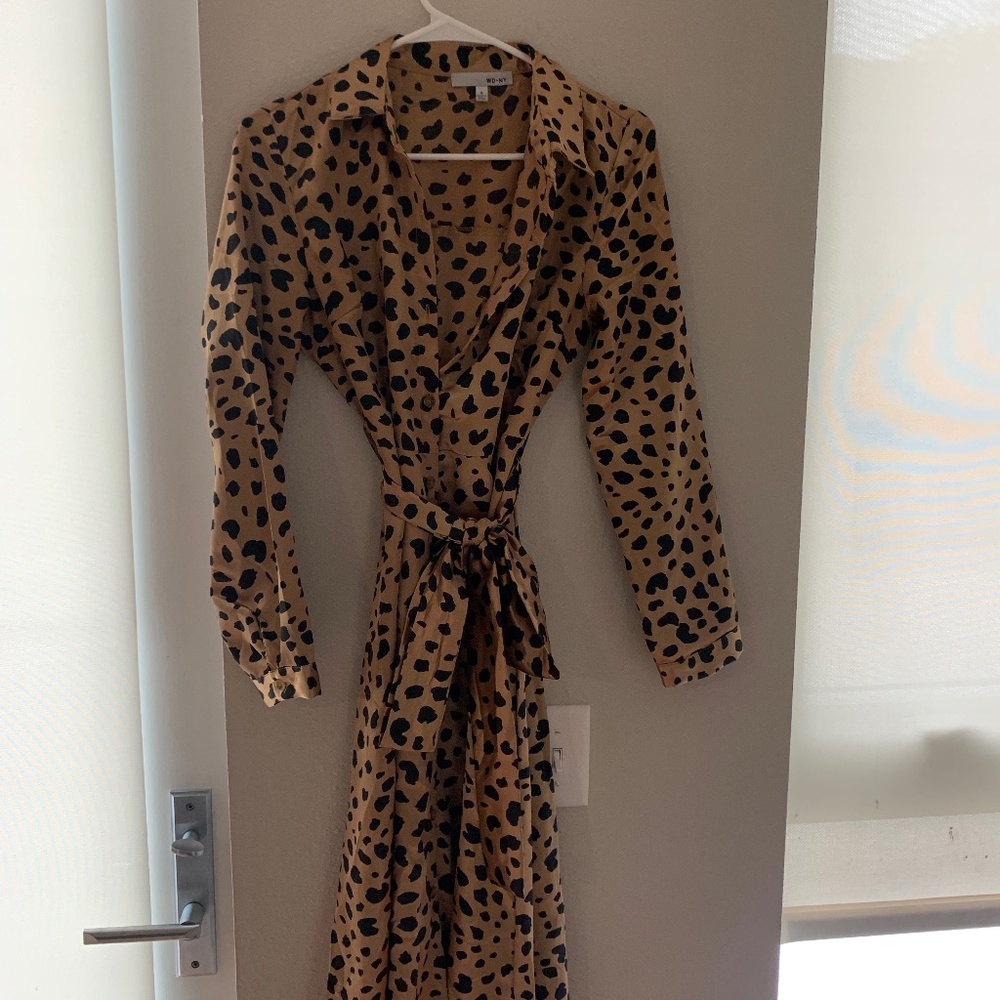 Silky Leopard Midi Dress